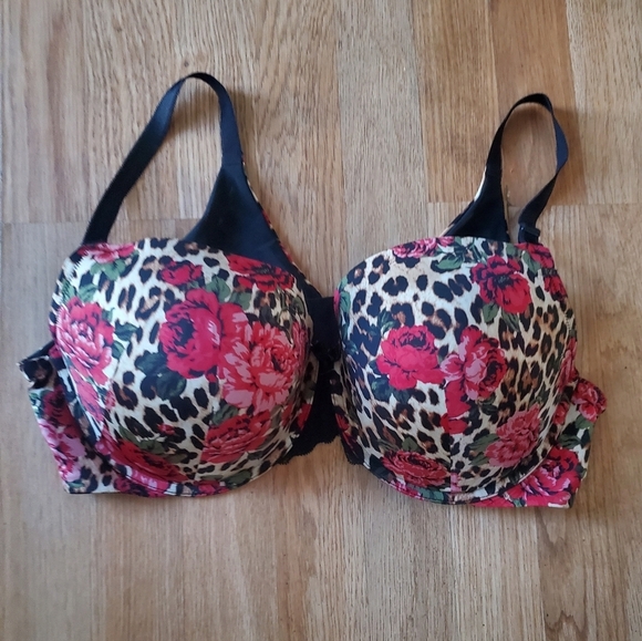 Torrid Curves Animal Print Floral Womans 44C Bra - Picture 1 of 6